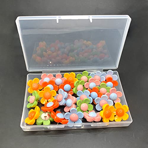 30 Pcs Colorful Floret Push Pin Cute Decorative Thumbtacks For Feature Wall Whiteboard Photo Wall Map Bulletin Board Office Or Home Organization Pushpin Tool #TOP4