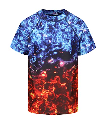 Image of HowJoJo Boys Short Sleeve Rash Guard Shirts Swim Shirt UPF 50+