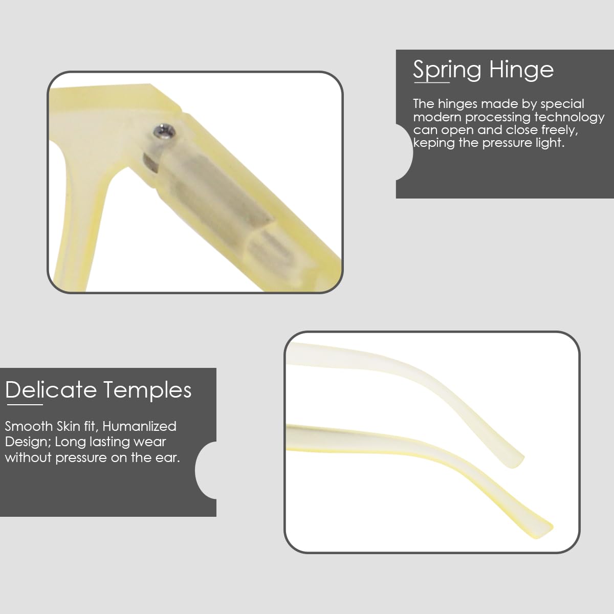 Dervin Clear Lens Square Sunglasses Spectacle Frames for Men and Women (Yellow) - Image 6 thumbnail