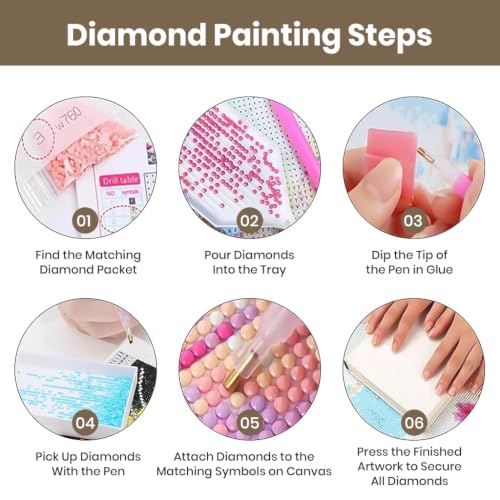 Image of HASTHIP Diamond Art Kit Black Cheetah 5D Round Full Drill for Decor | Full round drill black cheetah diamond painting kit includes canvas diamonds pen tray glue for DIY