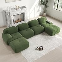 Luscriate Cloud Sofa 2-zits, frameloze modulaire bank, vrij te combineren, premium pluche loveseat bank zonder montage, moderne bank voor woonkamer en slaapkamer (groen, 2S