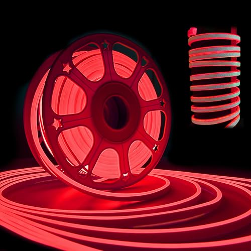 Forus 35 Meter LED Neon Strip Light - Red | Flexible, Waterproof & Cuttable Neon Rope Light for Indoor & Outdoor Wall Decor, Custom Neon Name Board, Diwali Decorative Lighting | 6-Month Warranty