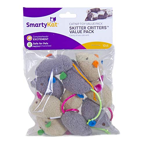 Catnip Cat Toys (Skitter Critters Value Pack 10 Count Catnip Cat Toys)