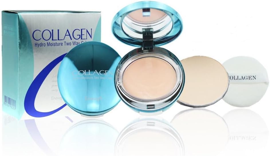 Enough Collagen Hydro Moisture Two Way Cake SPF25 PA++ with Refill 13 g + 13 g (No21, Transparent, Beige)