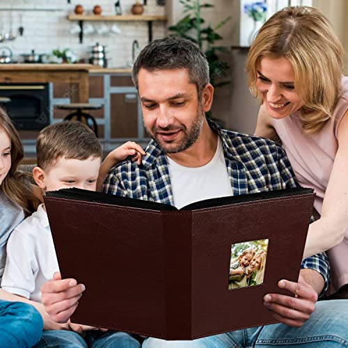Image of Ywlake Photo Album 4x6 400 Pockets, Leather Photo Albums Holds 400 Vertical Pictures Only Brown