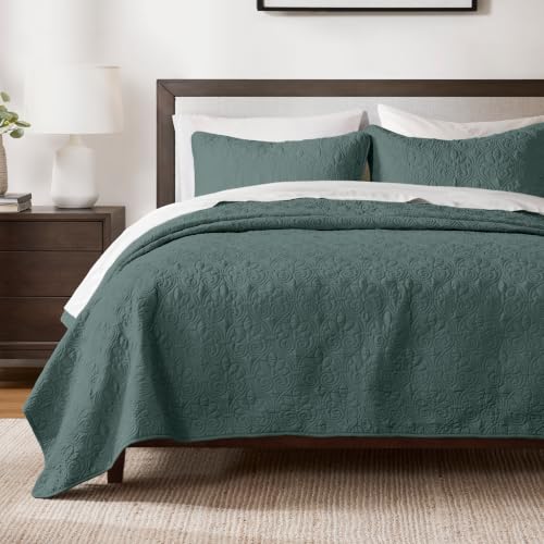 Image of Madison Park Luxurious Cotton Damask Quilt Set, 3PC King /Cal King Bed Set