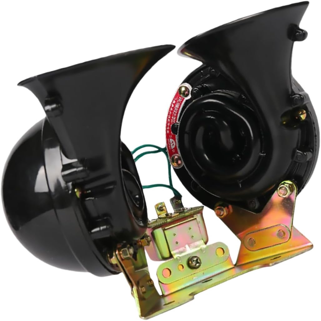 12v Car Horn Dual Tone Snail Horn Replacement Loud Low Tone Vehicle Accessory for Cars and Scooters Durable and Easy to Install