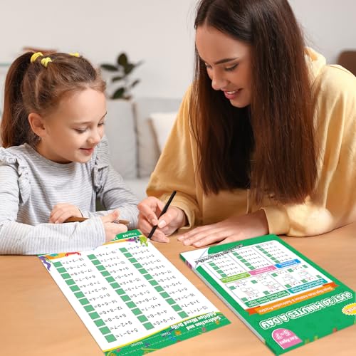 Image of Addition and Subtraction Workbook 1st Grade Math Workbook Math Worksheets Single&Double Digit Numbers Practice Math Worksheets for Home School, 56 Pages Front and Back, 5 Question Types