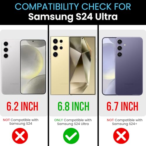Image of MILLION CASES Back Cover Case for Samsung Galaxy S24 Ultra Shockproof Protective Aluminium Frame Leather Case for Men & Boys(Black)