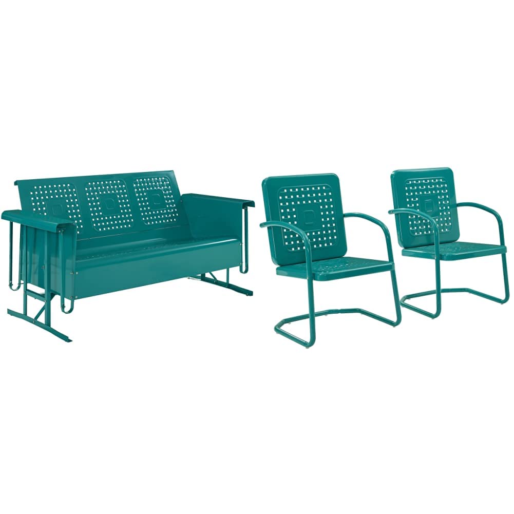 Crosley Furniture CO1023TU Bates Retro Metal Outdoor Sofa
