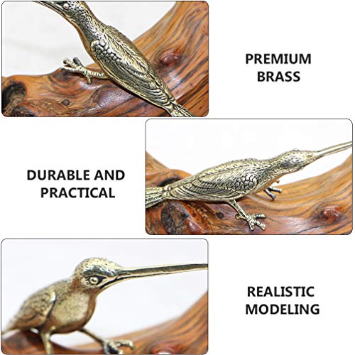Winomo Hummingbird Figurines Brass Bird Sculptures Tabletop Bird Statues Desktop Metal Art Decoration For Living Room Bedroom Office Cabinets Bronze #TOP7