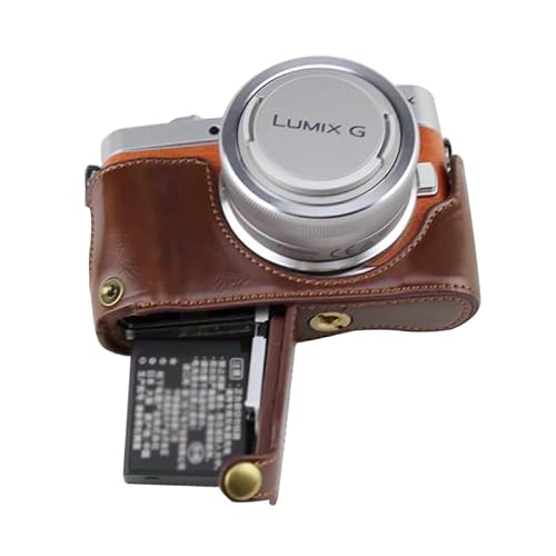 SIUTATDSH カメラケース PUレザー 適用 Panasonic パナソニック LUMIX GF10 GF9 GF8 GF7 ケース ライナーケース カメラホルダー、耐震・耐衝撃・便携・三脚設置でき、電池交換でき。 (コーヒー色)