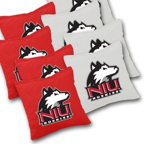 Northern Illinois Huskies NIU Cornhole Bags Set of 8 Officially Licensed ACA Regulation Baggo Bean Bags ~ Made in The USA