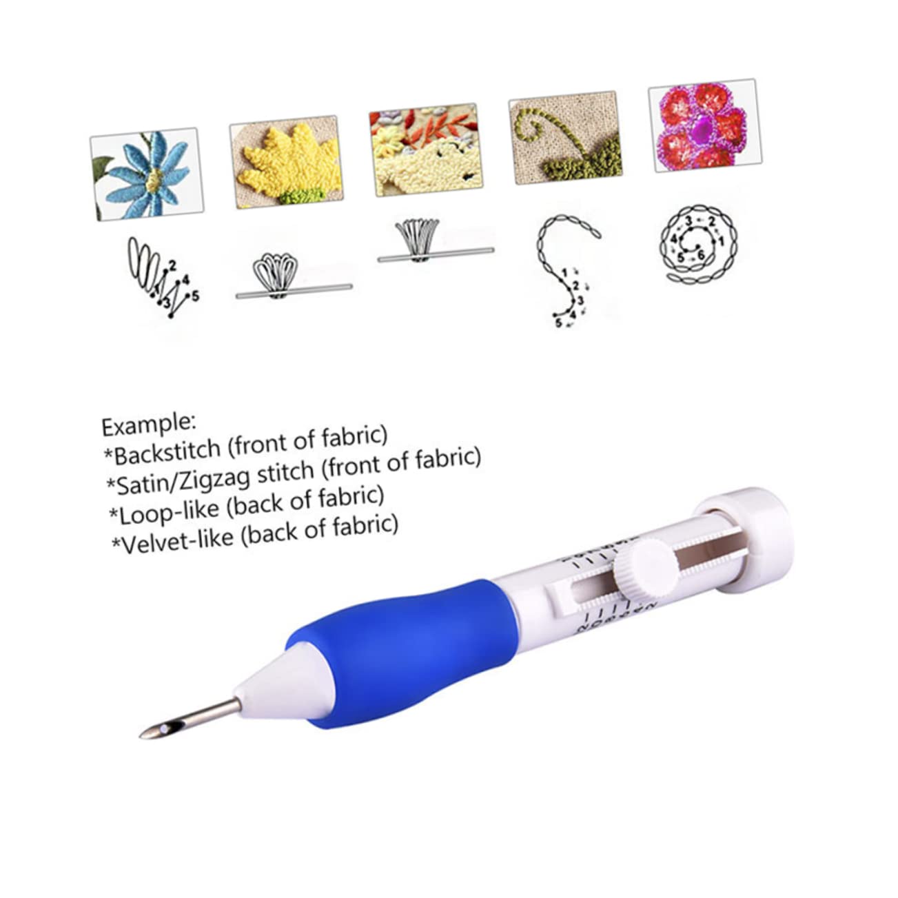 3stücke DIY Stanznadel Stickerei Set Einstellbares Werkzeug Für Anfänger Nadeln Und Stickgarn Für Kreative Handarbeiten Und Heimdekoration