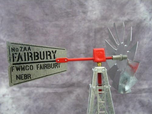 Mini 17 Inch Made in USA Windmill-galvanized Steel Red & Black Trim - Fairbury Tail