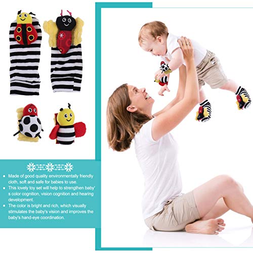 Toyvian 1 Conjunto de Meias de Bebê de Inseto Macio de Abelha Brinquedos Chocalhos para O Pulso E Me