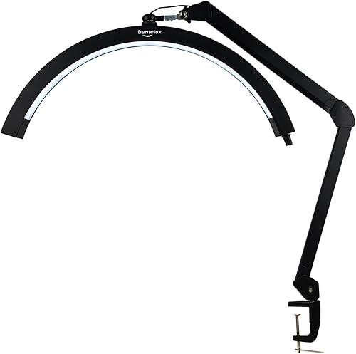 Luz LED de media luna para escritorio de uñas con abrazadera de escritorio