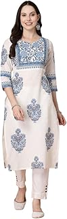 Jaipuri Fashionista Womens Printed Cotton Round Neck Straight Kurti Price In India