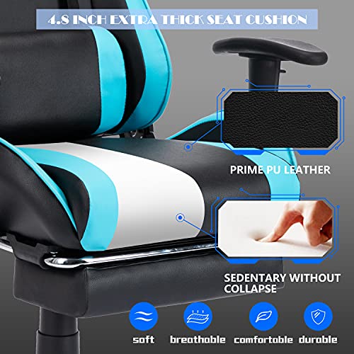 ALEAVIC-Silla-Gamer-Silla-Gaming-de-Respaldo-Alto-Silla-Ergonomica-de-Oficina-con-Reposapies-RetractilAzul