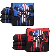 JST GAMEZ Cornhole Bags Professional Grade Dual Sided Set of 8 Regulation Size 16 oz Includes Car...