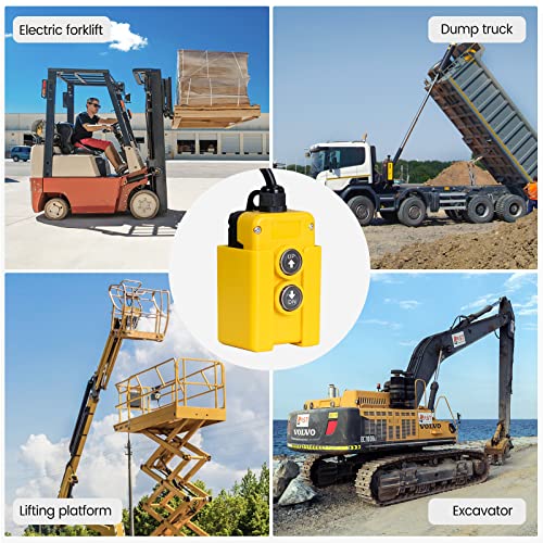 Image of ECO-WORTHY 3 Wire Dump Trailer Remote Control Switch DC 12V for Single Acting Hydraulic Pump Power Unit with 15FT Cable Lift Truck Dump