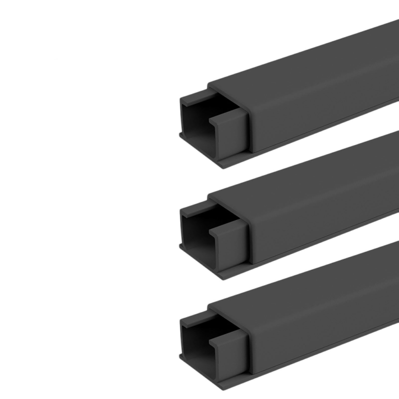 Pzoferlin Black Trunking For Electric Cables Cable Management,Trunking,Square Box Cable Trunking,Self-Adhesive Cable Hider,Desk Cable Management Solution,1M*3(,24 * 14Mm)
