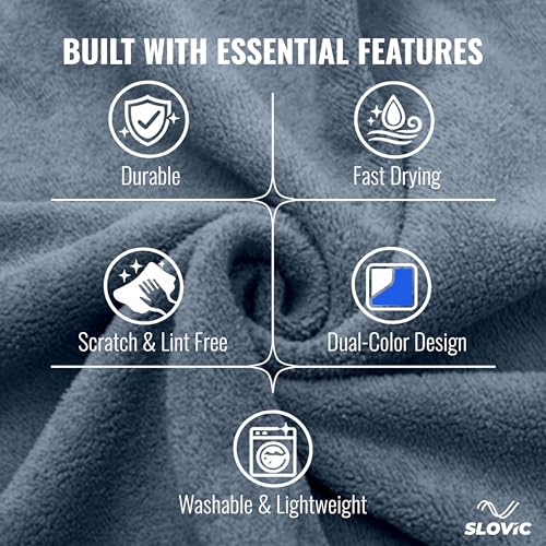 Image of SLOVIC Microfiber Cleaning Cloth [30 x 60 CM] | Multipurpose 500 GSM Micro Fiber Cloth for Car Cleaning Both for Interior & Exterior