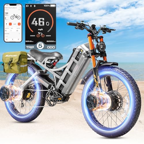 Image of 2026 eAhora Romeo Pro 3 /2 52-46 Mph Electric Bike for Adults, 6000W /4000W /2500W Dual Motor Ebike 60V 80Ah /52V 70Ah Battery 235+Miles Long Range, 26*4.0 inch /20*4.5 inch Fat Tire, Full Suspension, All Terrain