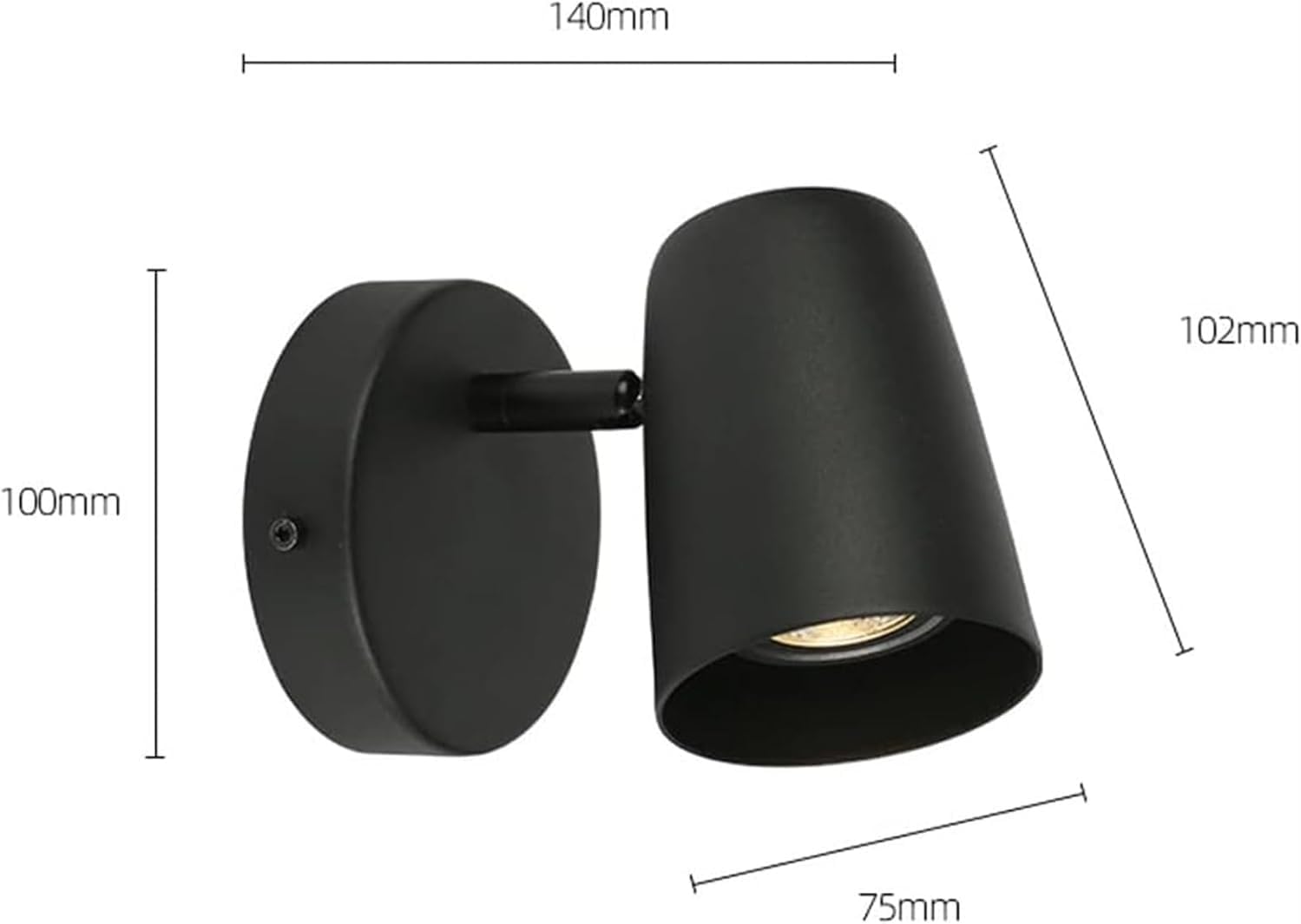 WJJHERRH Bedside Reading Lamp Fixture Mounted Indoor Ceiling Spotlight Adjustable Wall Rotatable White GU10 for Foyer Hallway Cabinet Showcase Gallery(Black)