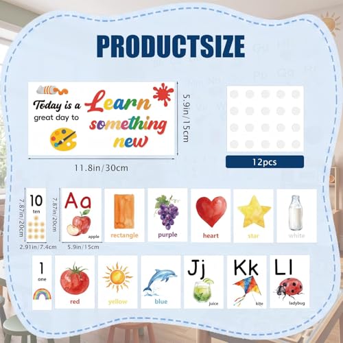 Tarjetas educativas de alfabeto y números carteles didácticos para aprendizaje temprano infantil 3