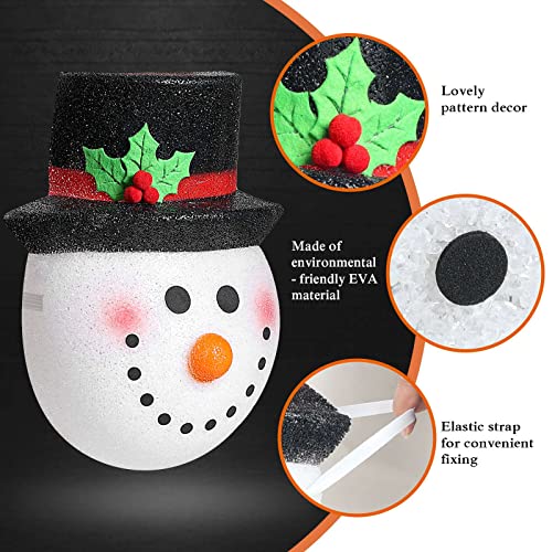 Christmas Porch Light Cover 2 Pack, Outdoor Christmas Decorations Snowman Light Covers, Holiday Decorations Christmas Snowman Lamp Post Cover, Cute Christmas Light Covers With Hat #TOP3