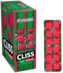 Chiclete Cliss Melancia – 12 Cartelas com 12 Unidades Cada | Total 144 Chicletes | Doce Refrescante para Revenda, Festas e Lembrancinhas