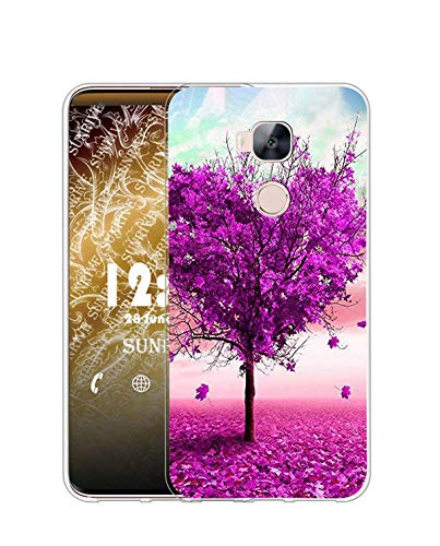 Sunrive Cover compatibile con Huawei Ascend G620s, Custodia Case in molle Trasparente silicone Morbida Flessibile Antigraffio protettiva back custodie(Q Albero 3)