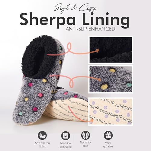 Snoozies Slippers for Women | Lotsa Dots Colorful Cozy Sherpa Slipper Socks | Womens House Slippers | Cozy Slippers for Women | Colorful Womens Fuzzy Slippers3