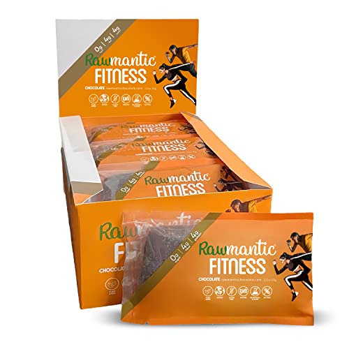 Rawmantic Chocolate Protein Bars - Keto Protein Bars - 2.1 Oz (Pack of 12) - Soy, Dairy and Gluten free protein bars - Non-GMO High Fiber Bars - Perfect for Vegetarian, Vegan and Paleo Diets