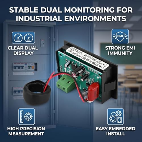 Image of DL85-2042 Ammeter Voltmeter Panel Mounting Meter Display Digital Current Voltage Power Energy Meter Multimeter AC 80V-300V 0-100A Amp Voltage Power Meter Tester