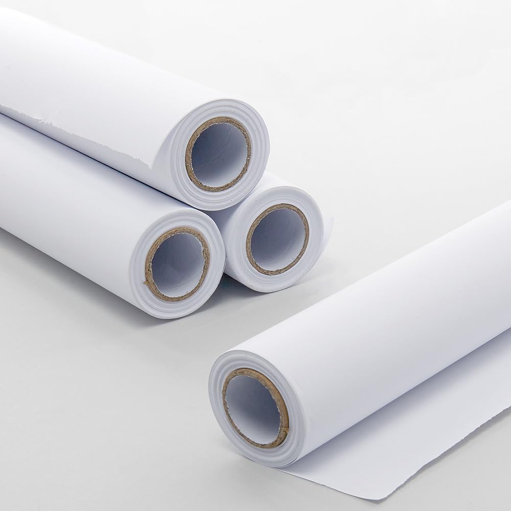 Baker Ross FE436 Easel Drawing Paper Rolls - Pack of 4 Rolls, Drawing Paper Roll for Kids, Kids Sketch Pad, White Paper for Arts and Crafts