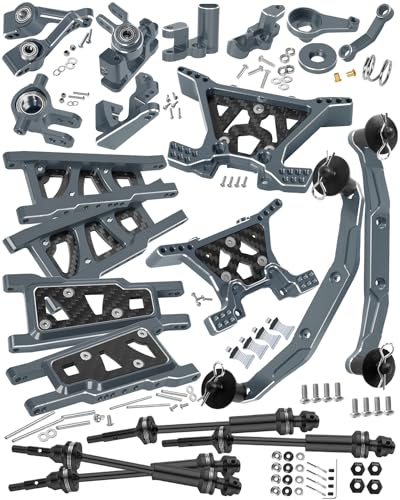 RCHuiWow RC Upgrades Part for 1/10 Slash,Suspension Arms,Shock Towers,Body Mount,Caster Block,Steering Blocks,Rear Stub Axle Carriers,Steering Block,Driveshaft,Titanium