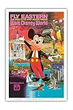 Walt Disney World - Fly Eastern Air Lines - Orlando, Florida - Vintage Airline Travel Poster c.1980 - Master Art Print 12in x 18in