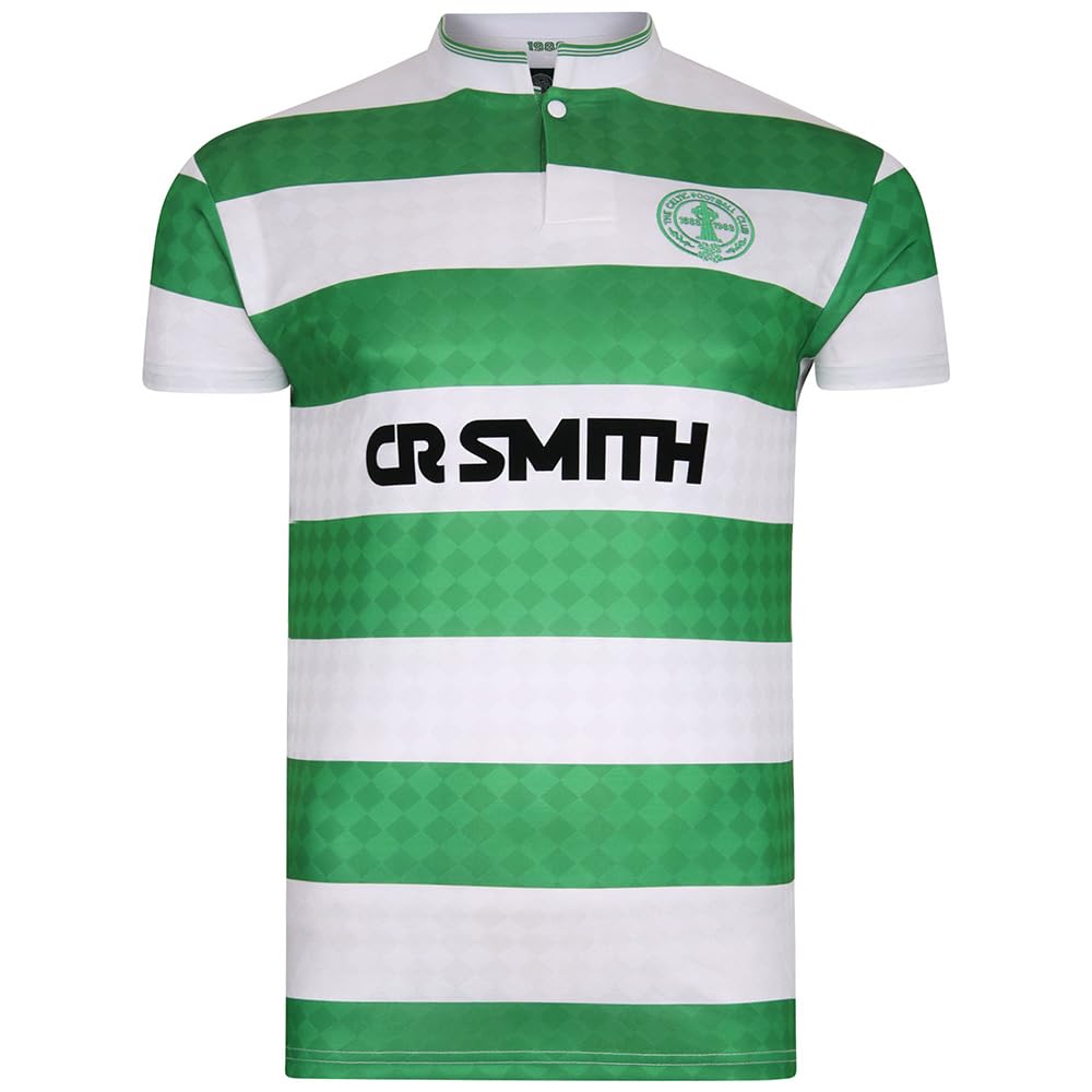 Score Draw Celtic 1988 Centenary Retro Football Shirt Green/White Large Polyester