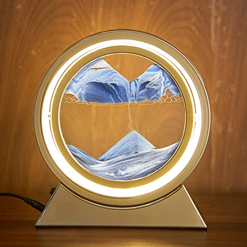 Quadro Con Sabbia Mobile 3D DKIIL - Decorazione Rotonda Con Luci, Paesaggio Marino - Foto 4