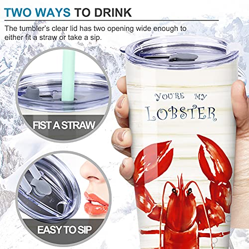 NymphFable 20oz Langosta Taza Termo Cafe Para Llevar Taza Termica Acero Inoxidable Taza Personalizada - Imagen 5