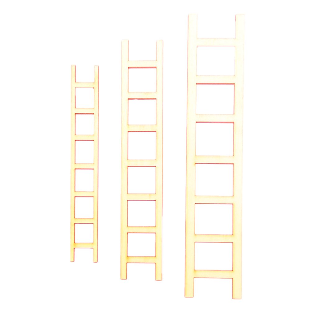 3X Wooden Ladder Doll House Craft Art Projects DIY Craft Embellishment