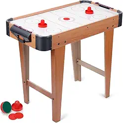 Mesa de Mini Hóquei, Air Hockey Portátil, Jogos de Mesa, Hockey Table Fun Table, Marcador Discos Flutuantes