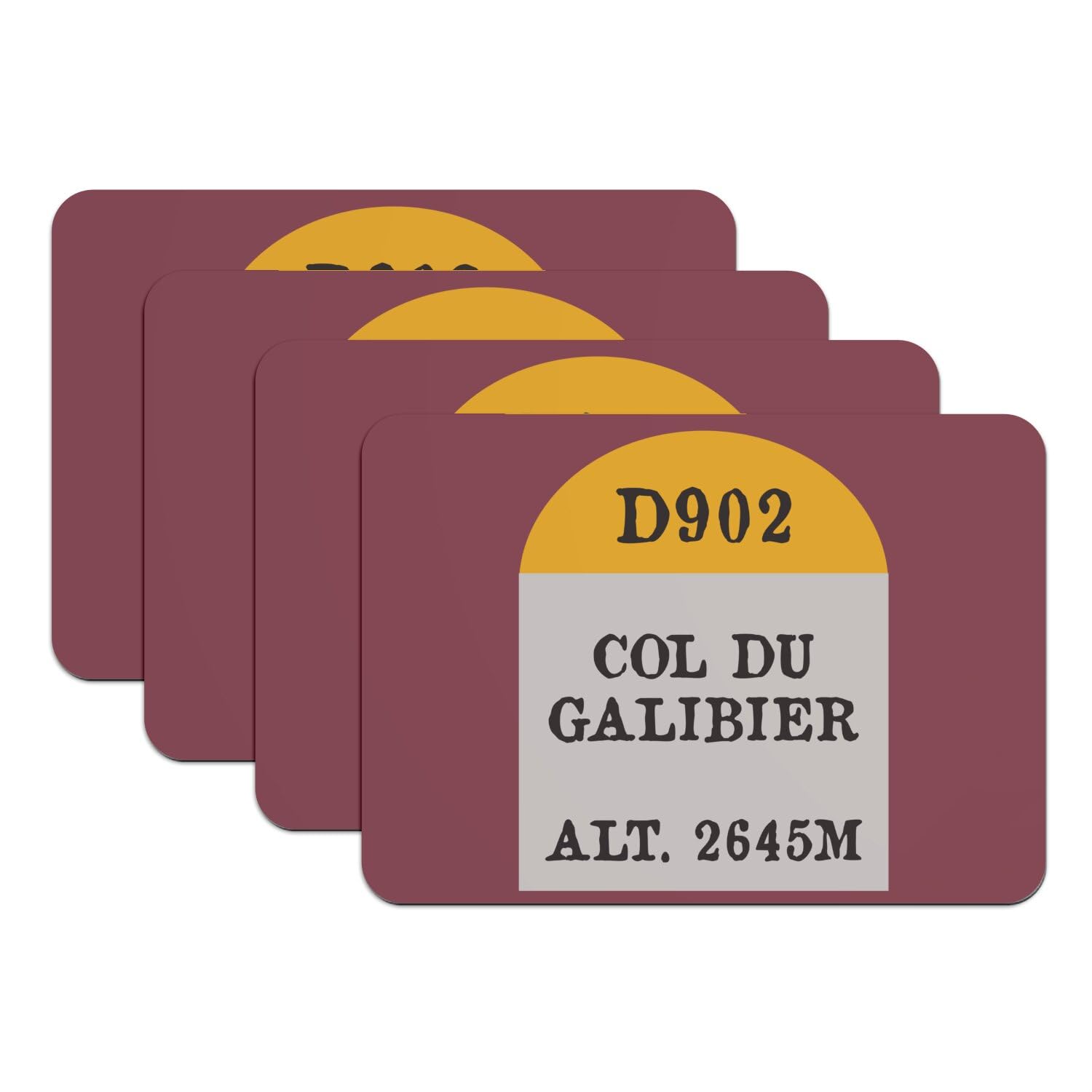 Sets de table caoutchouc rouge Col du Galibier grand format dessous de plat cyclisme France