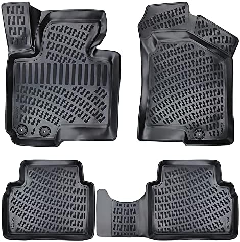 Croc Liner Floor Mats Front and Rear All Weather Custom Fit Floor Liner Compatible with Hyundai Tucson (Black, 2013-2015)