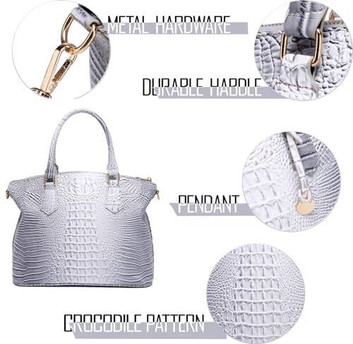 Image of Makcr Joacbv Women Purse Satchel Bag Long Crossbody Classy Tote Bag Top Handle Vegan Leather Ladies Handbags Embossed Pattern