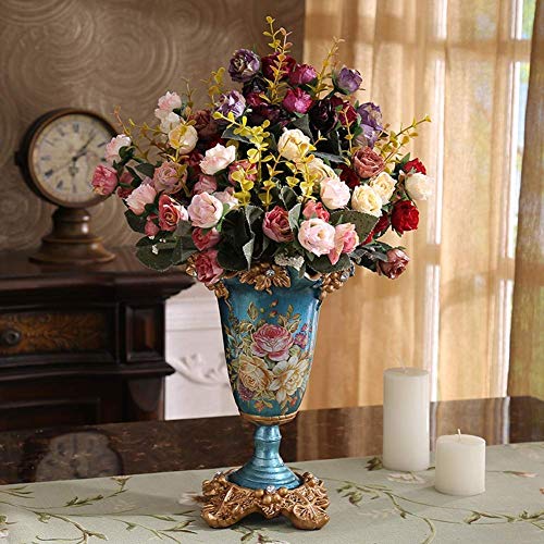 Vase fleur résine rétro incassable pour centre de table stable - 4