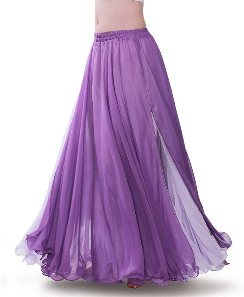 ROYAL SMEELA Chiffon Fairy Belly Dance Skirt Women Belly Dancing Costume Tribal Belly Dance Dress High Split, 10 Colors