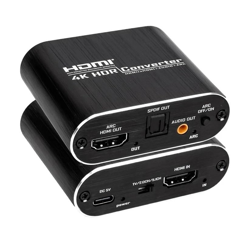 HDMI to Optical Toslink SPDIF With 3.5 mm AUX Stereo Audio Out, Extractor Splitter Adapter Support 4K at 30Hz 1080P Full HD 3D